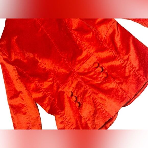 🔥 Armani Exchange AX women’s vintage orange velvet 2 button blazer size large - Picture 6 of 8